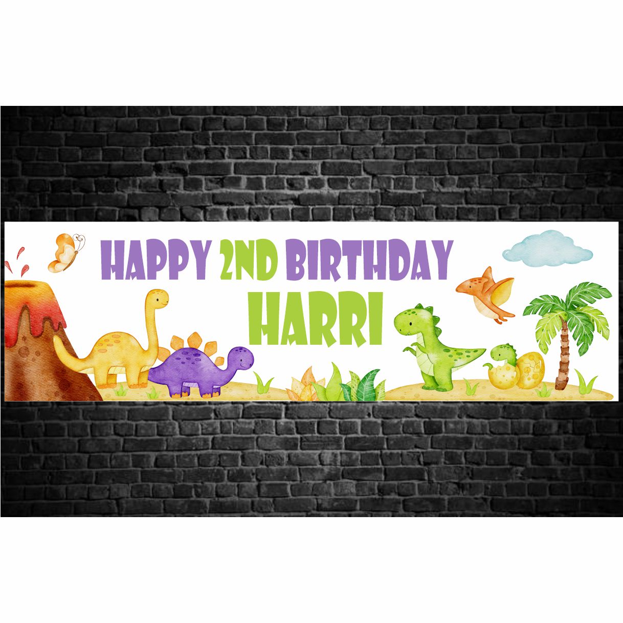 Dinosaur Themed Personalised Banner D2